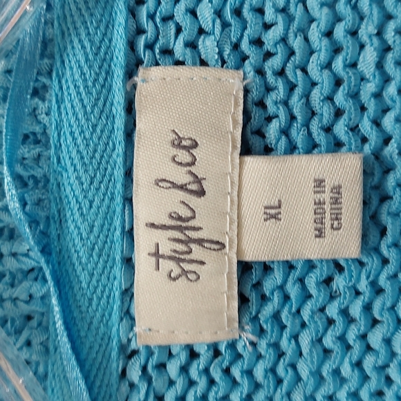NEW STYLE & CO XL Sky Blue Pull Over Knit Women's Sweater NWT extra large - Picture 3 of 10